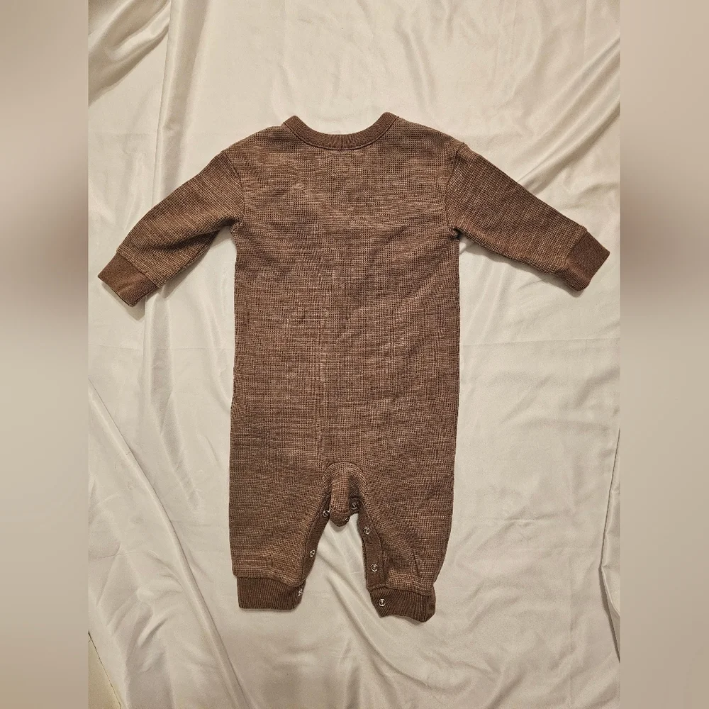 Baby Gap Waffle Footless One Piece- Brown- 6-12 Month